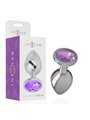 Intense - Aluminum Metal Anal Plug with Violet Crystal Size M
