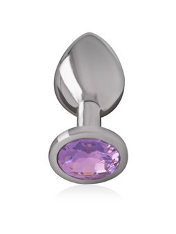 Intense - Aluminum Metal Anal Plug with Violet Crystal Size M