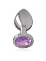 Intense - Aluminum Metal Anal Plug with Violet Crystal Size M