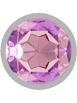 Intense - Metal Aluminum Anal Plug With Violet Glass Size M