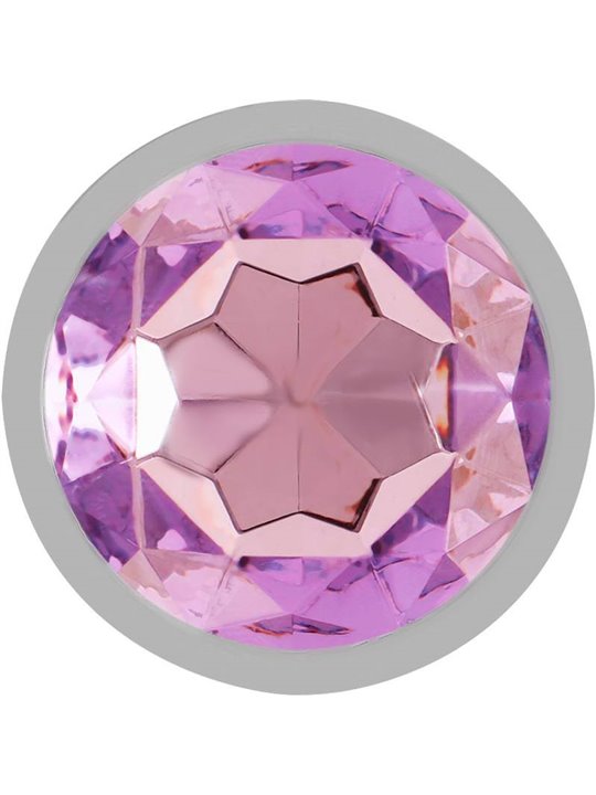 Intense - Metal Aluminum Anal Plug With Violet Glass Size M