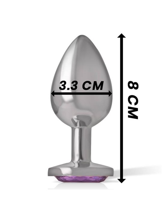 Intense - Aluminum Metal Anal Plug with Violet Crystal Size M