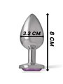 Intense - Aluminum Metal Anal Plug with Violet Crystal Size M
