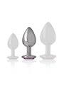 Intense - Metal Aluminum Anal Plug With Violet Glass Size M