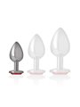 Intense - Metal Aluminum Anal Plug With Red Glass Size S