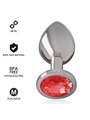 Intense - Metal Anal Plug With Red Glass Size M