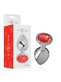 Intense - Metal Anal Plug With Red Glass Size M