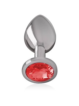 Intense - Metal Anal Plug with Red Crystal Size M