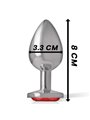 Intense - Metal Anal Plug With Red Glass Size M