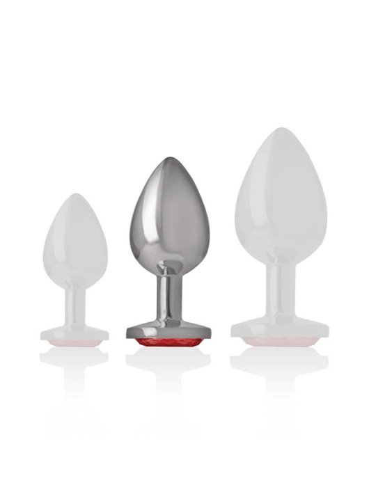 Intense - Metal Anal Plug with Red Crystal Size M