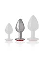 Intense - Metal Anal Plug With Red Glass Size M