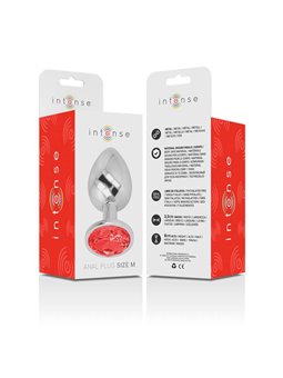 Intense - Metal Anal Plug with Red Crystal Size M