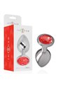 Intense - Aluminum Metal Anal Plug with Red Crystal Size L