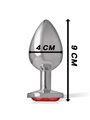 Intense - Aluminum Metal Anal Plug with Red Crystal Size L