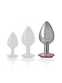 Intense - Aluminum Metal Anal Plug with Red Crystal Size L