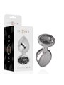 Intense - Metal Aluminum Anal Plug With Black Glass Size S