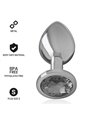 Intense - Metal Aluminum Anal Plug With Black Glass Size S