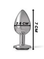 Intense - Metal Aluminum Anal Plug With Black Glass Size S