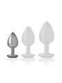 Intense - Metal Aluminum Anal Plug With Black Glass Size S
