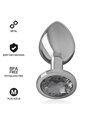 Intense - Aluminum Metal Anal Plug with Black Glass Size M