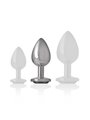 Intense - Metal Aluminum Anal Plug With Black Glass Size M