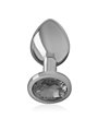 Intense - Metal Aluminum Anal Plug With Black Glass Size L