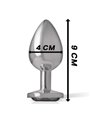 Intense - Aluminum Metal Anal Plug with Black Glass Size L