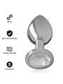 Intense - Metal Aluminum Anal Plug With Silver Glass Size S