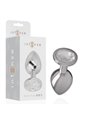 Intense - Metal Aluminum Anal Plug With Silver Glass Size S
