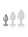 Intense - Metal Aluminum Anal Plug With Silver Glass Size S