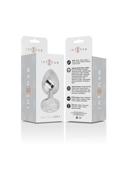Intense - Metal Aluminum Anal Plug With Silver Glass Size S
