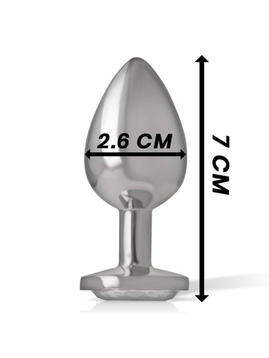Intense - Metal Aluminum Anal Plug With Silver Glass Size S