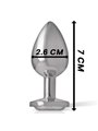 Intense - Metal Aluminum Anal Plug With Silver Glass Size S