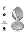 Intense - Aluminum Metal Anal Plug with Silver Crystal Size L