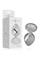 Intense - Metal Aluminum Anal Plug With Silver Glass Size L