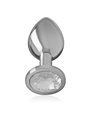 Intense - Metal Aluminum Anal Plug With Silver Glass Size L