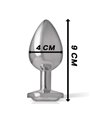 Intense - Aluminum Metal Anal Plug with Silver Crystal Size L