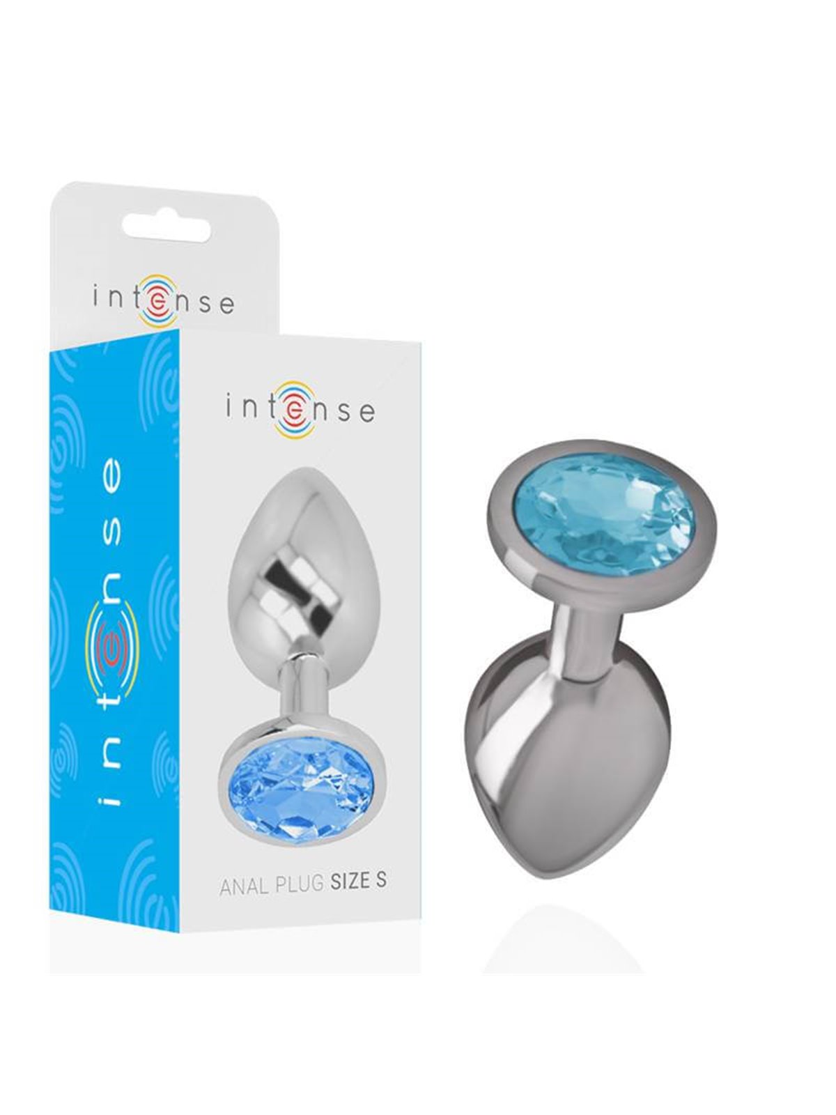 Intense - Aluminum Metal Anal Plug with Blue Crystal Size S