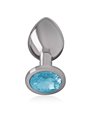 Intense - Aluminum Metal Anal Plug with Blue Crystal Size S