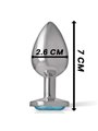 Intense - Aluminum Metal Anal Plug with Blue Crystal Size S