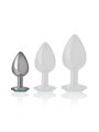 Intense - Aluminum Metal Anal Plug with Blue Crystal Size S
