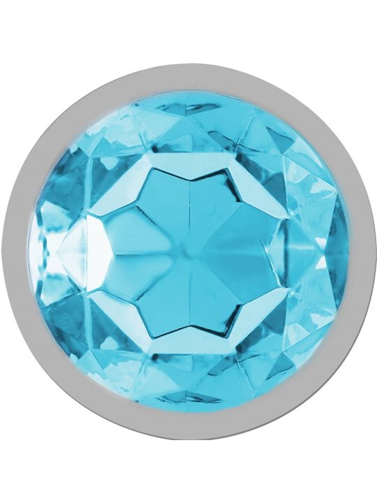 Intense - Metal Aluminum Anal Plug With Blue Glass Size M