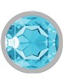 Intense - Metal Aluminum Anal Plug With Blue Glass Size M