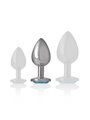 Intense - Metal Aluminum Anal Plug With Blue Glass Size M
