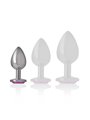 Intense - Metal Aluminum Anal Plug With Pink Glass Size S
