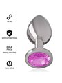Intense - Aluminum Metal Anal Plug with Pink Crystal Size M