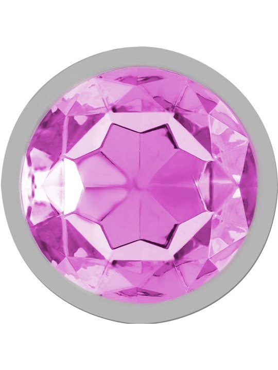Intense - Metal Aluminum Anal Plug With Pink Glass Size M
