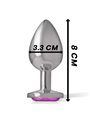 Intense - Aluminum Metal Anal Plug with Pink Crystal Size M