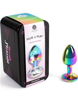 Secretplay - Metal Butt Plug Rainbow Small Size 7 CM
