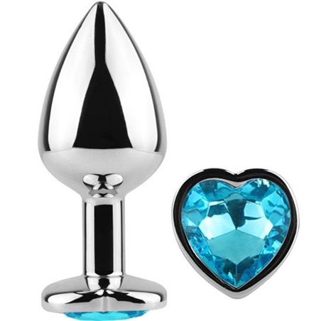 Secretplay - Metal Butt Plug Blue Heart Small Size 7 CM
